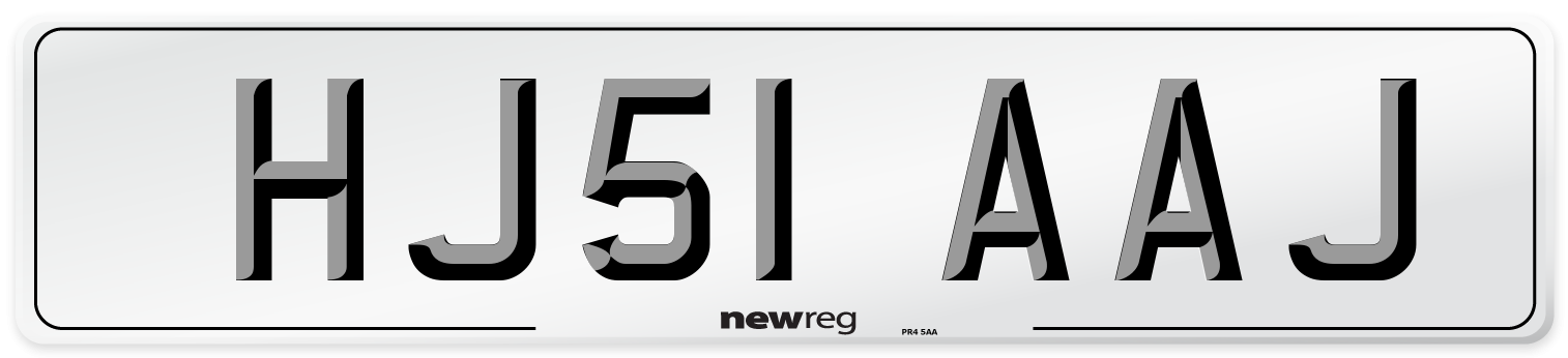 HJ51 AAJ Number Plate from New Reg